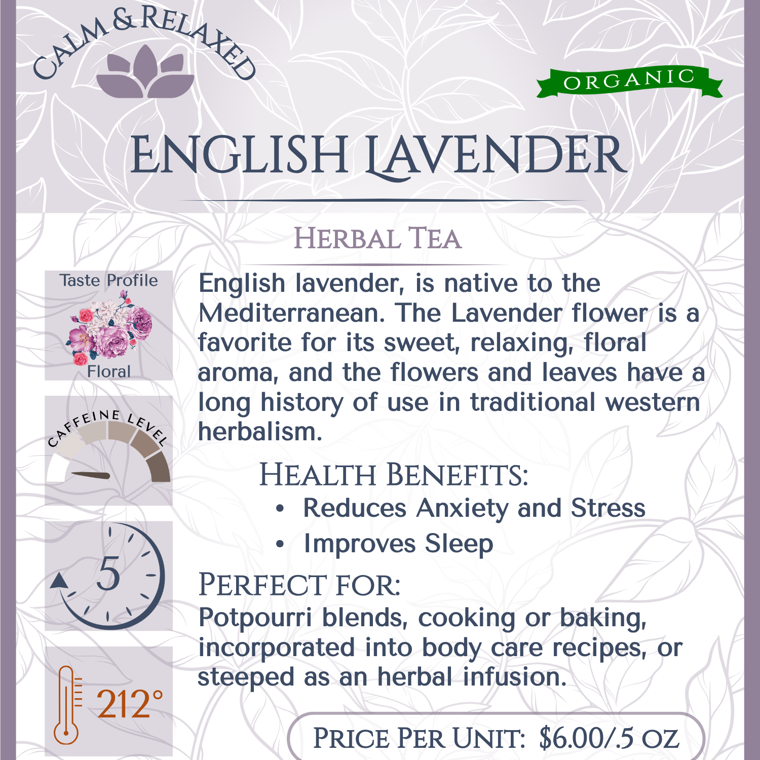 English Lavender Flowers Organic
