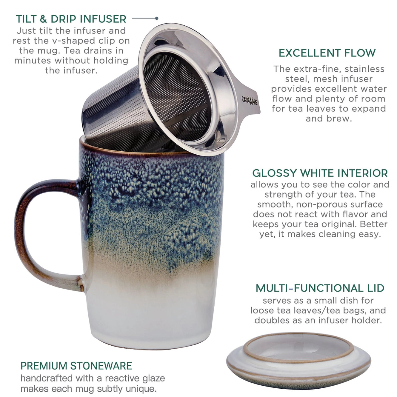 Cloud 16 oz Tea Infuser Mug