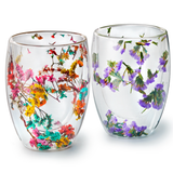 Double-Walled Flower Glass Cup
